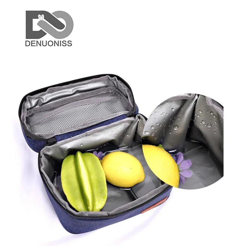 DENUONISS-Bolsa de refrigeración portátil para alimentos, bolsa de nevera pequeña, Oxford, con aislamiento EVA, para Picnic, isotérmica