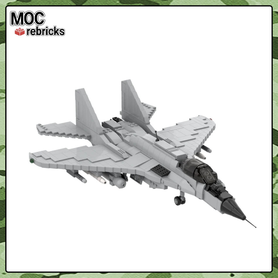 Militär Serie MOC Ziegel Russische Luftwaffe MIG-29 Fulcrum Fighters Bausteine WW2 Flugzeug Modell DIY Set Junge Spielzeug Geschenke