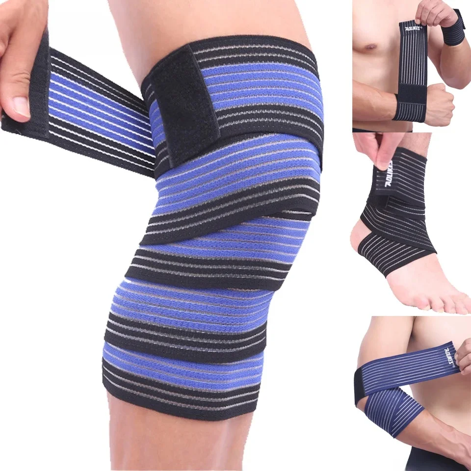 AOLIKES 1PC 40-180CM bandaż elastyczny kompresja stabilizator kolana pasek sportowy ochraniacze kolan opaski kostka noga łokieć nadgarstek orteza łydki — zdjęcie 2