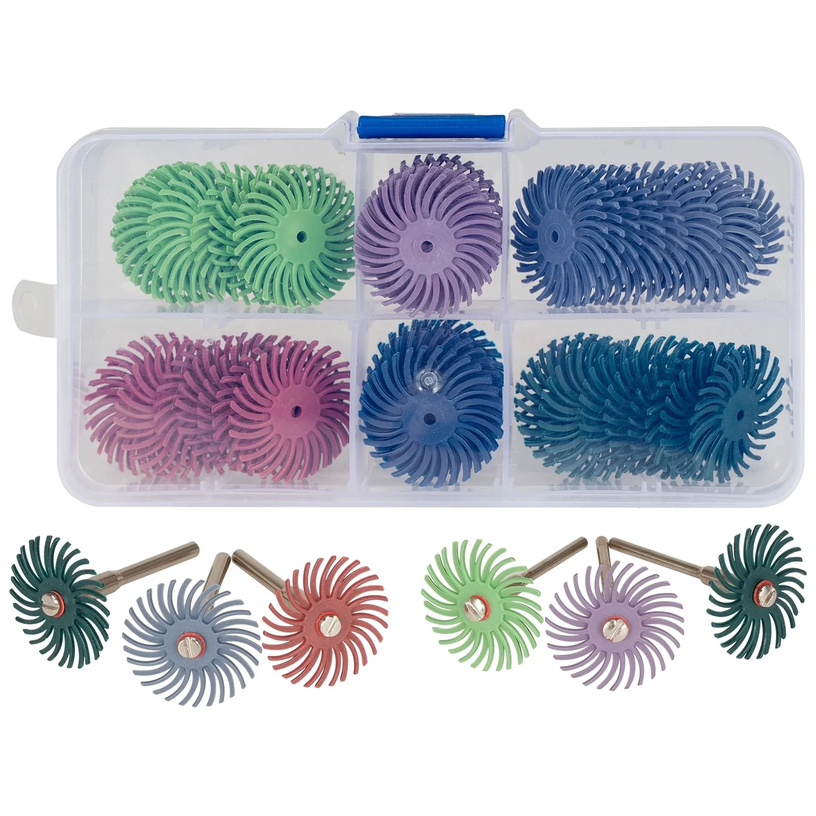 SIFANG-Kit de disques à poils radiaux, brosse convertible, roue de polissage tative, tige de 2.35mm, accessoires d'outils éloignés, 1 po, 10 pièces