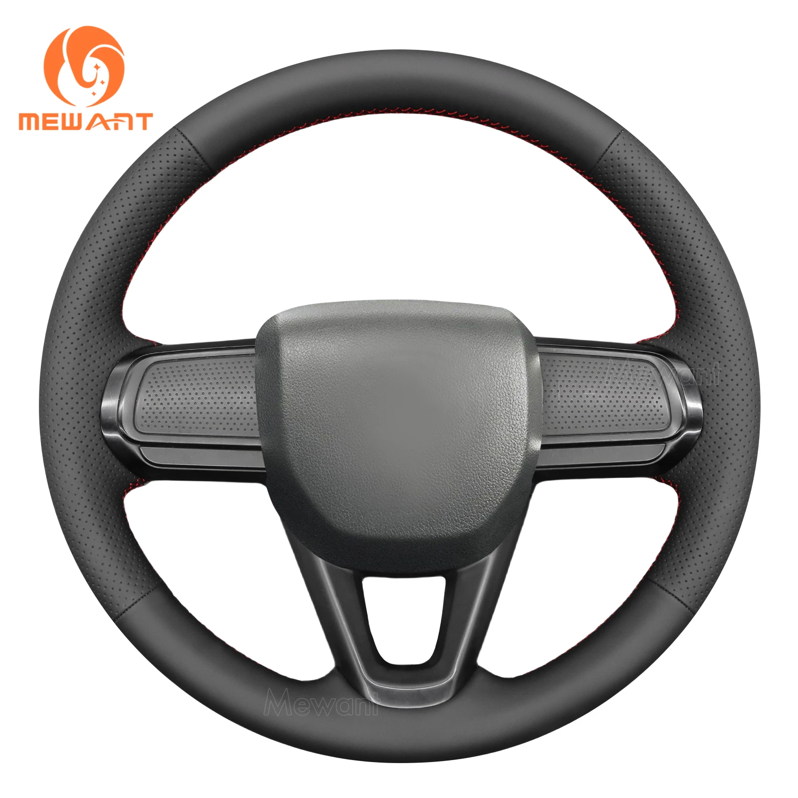 Mewant Black Artificial Leather Car Steering Wheel Cover Daihatsu Tanto HIJET Atrai Sambar Chiffon / for Subaru Sambar Chiffon