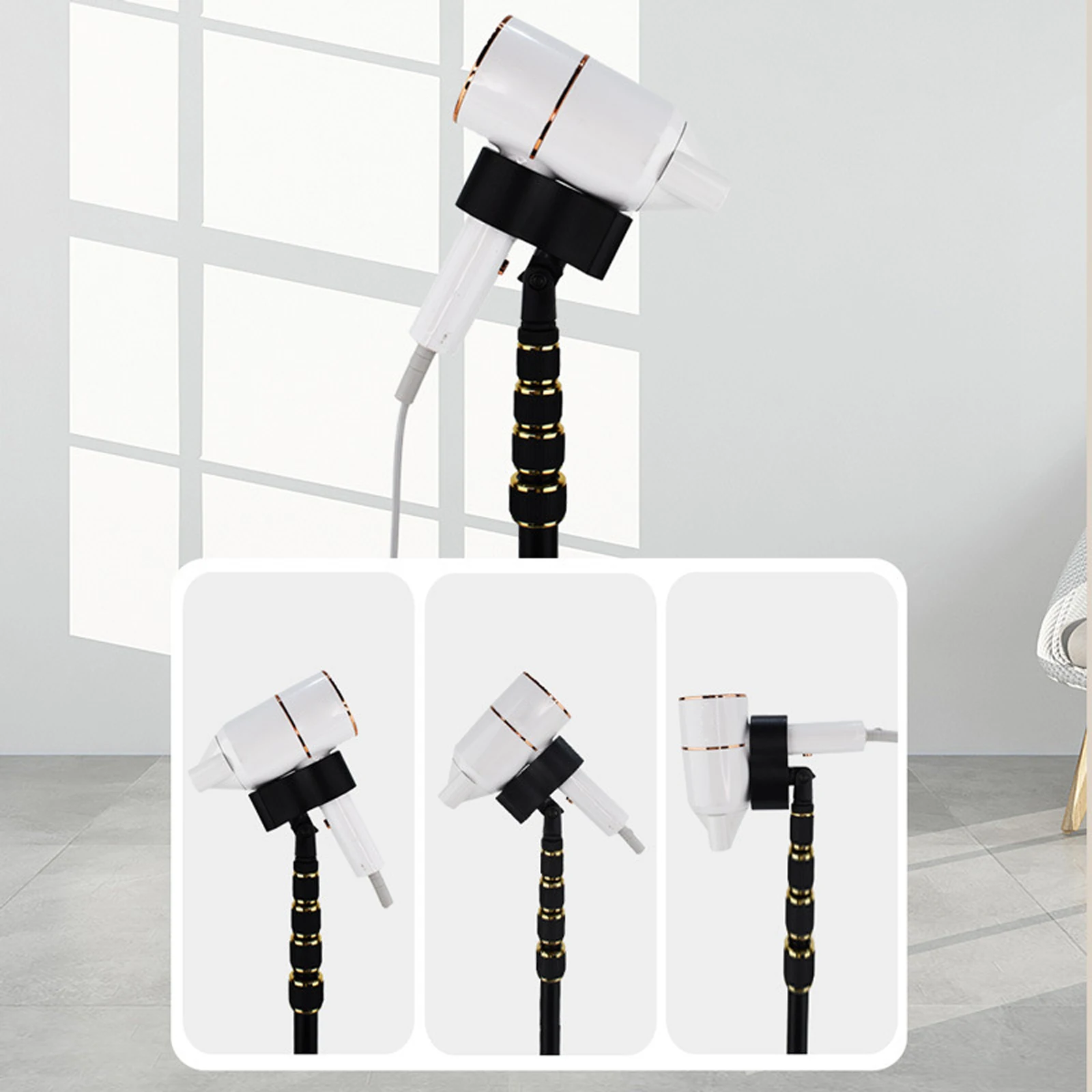 

Hair Dryer Stand Floor Type Lazy Free Hands Can Freely Adjust The Hair Dryer Tripod Bracket for Home and Hair Care Groomer Tool