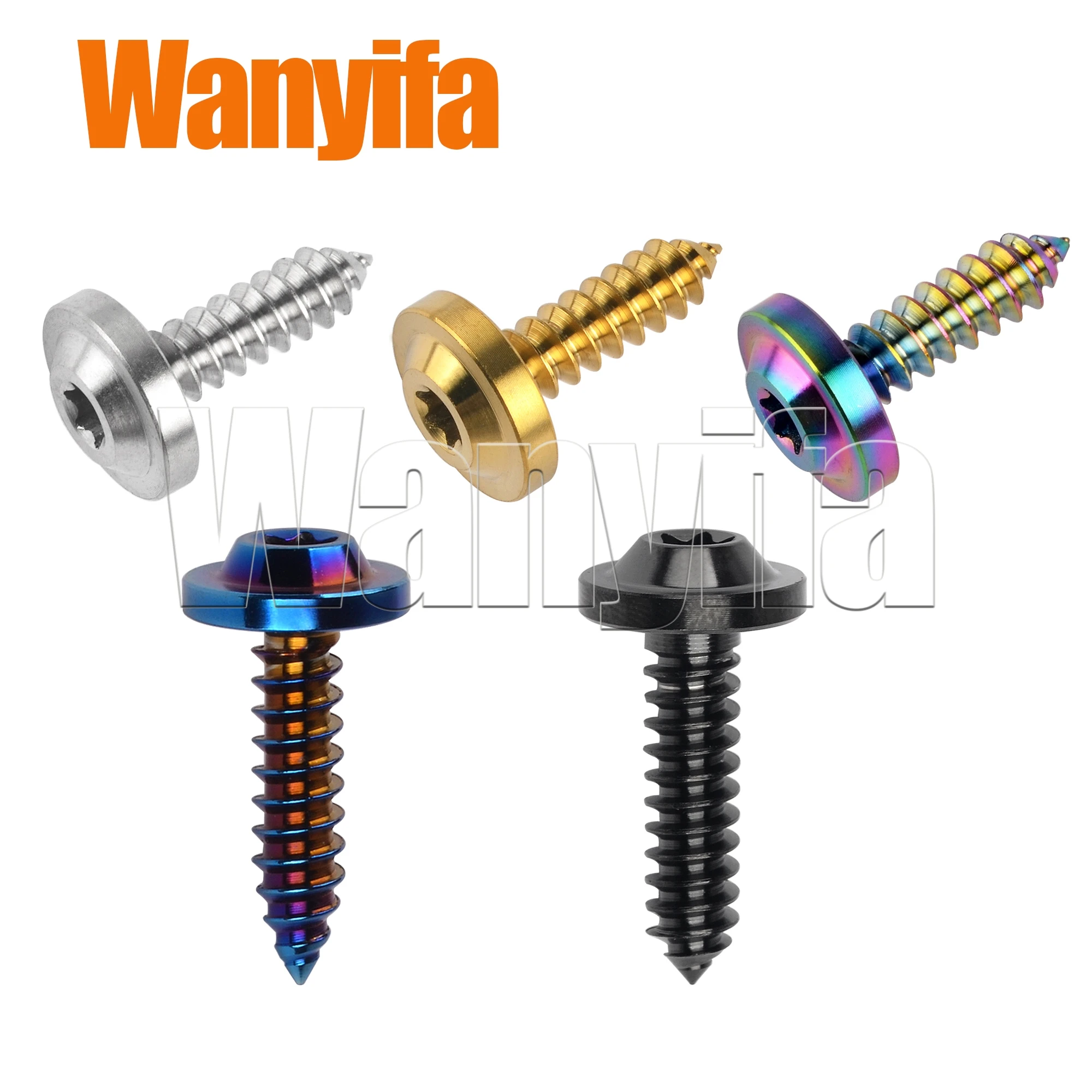 Wanyifa Titanium Bolt M4x15/20mm M5x15/17/20mm Disc Head Self-Tapping Button Torx Screws for MTB Bike Part 6Pcs