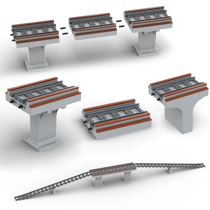 MOC Stad Treinspoor Brug Pier Oprit Accessoires Spoormodel Blok Kinderen DIY Baksteen Speelgoed Jongen Geschenken - afbeelding 2