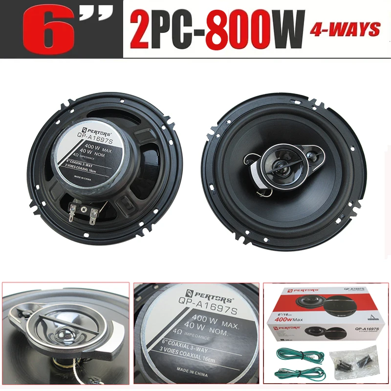 1Pair 6inch (2X 400W) 800W Car Stereo Speakers Coaxial Audio Car Speaker Quick Replacement Component Speaker Vehicle Door ﻿ ﻿ 