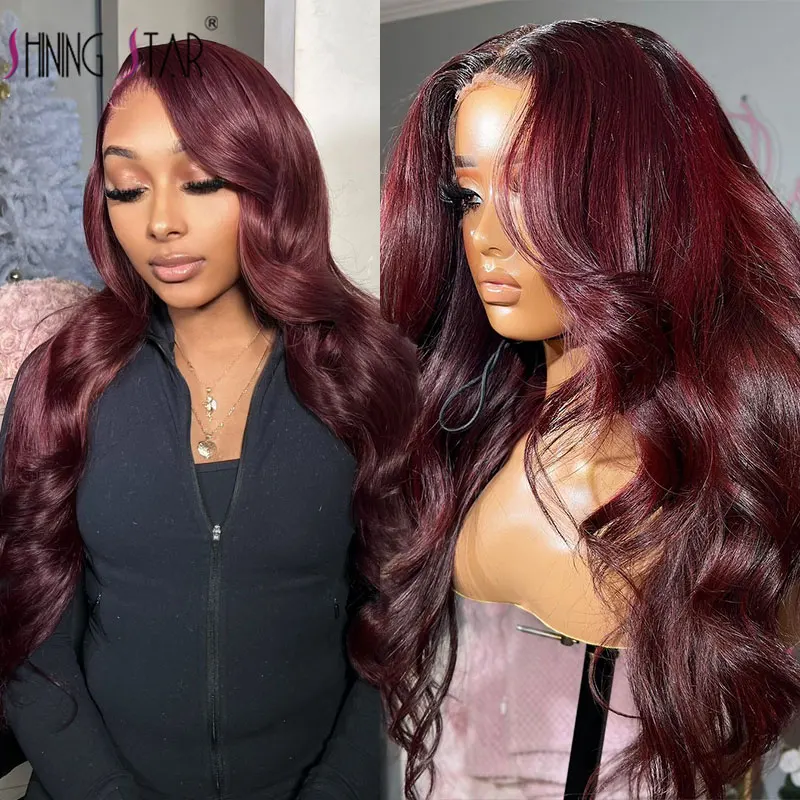 Donker Bordeaux 99J Body Wave Kant Frontale Pruiken 13X6 13X4 Hd Kant Voor Menselijk Haar Pruiken Braziliaanse Kant Voor Pruiken Voor Zwarte Vrouw