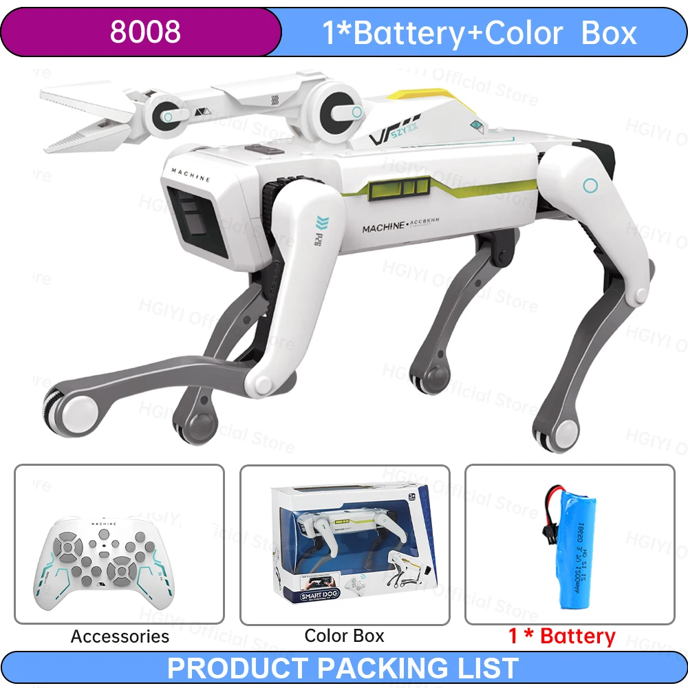 Teeggi Multifunktions-RC-Mechanischer Hund mit Clip, elektrische Fernbedienung, intelligenter Roboterhund mit Turm, lehrreiches, smartes Roboter-Spielzeug, Geschenk
