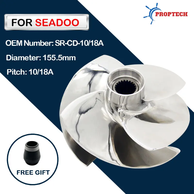 Fit Seadoo Jet Ski Impeller GTI/SE 130/170 / GTX 170 / WAKE170 / FISH PRO 130/170 4 Blades 155.5mm Replaced Solas SR-CD-10/18A