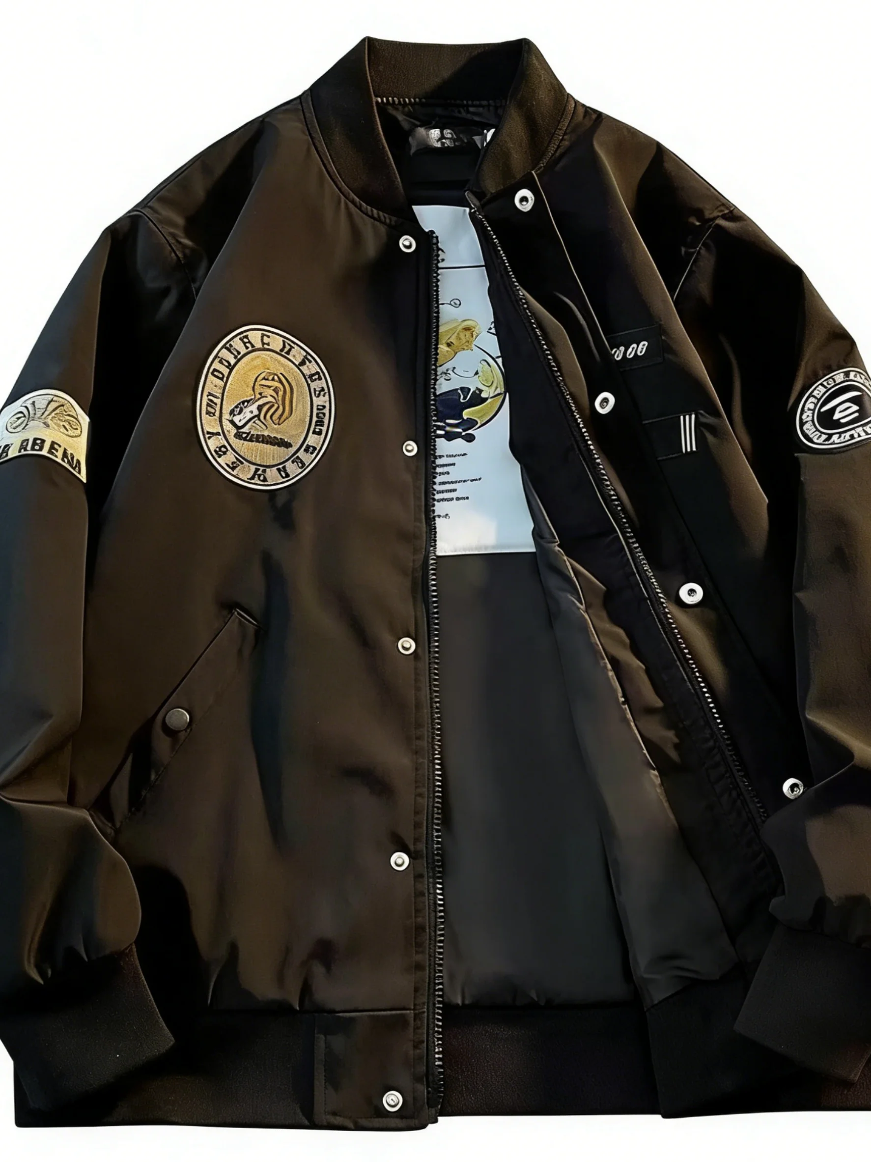 

Men's Winter Windproof Thick Loose Retro Casual Baseball Jacket for Warmth