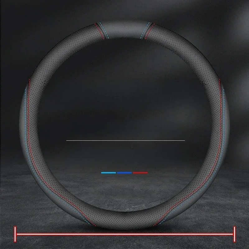 Universal Leather Car Steering Wheel Cover Anti-Slip Braiding Cover For 38cm 40cm 42cm 45cm 47cm Steering Wheel Protector 2024 — zdjęcie 2