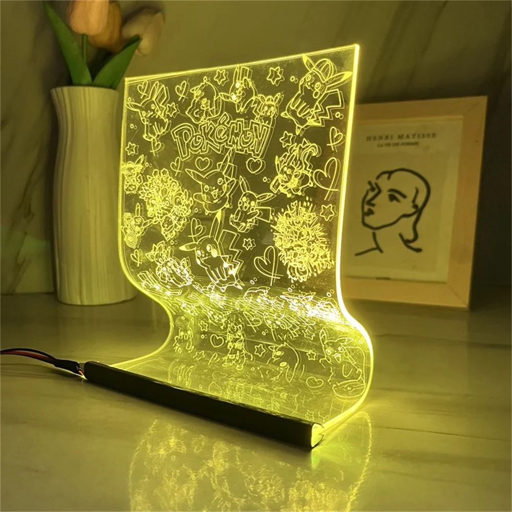 Pokémon Series LED Scroll Lamp Acrylic Night Light ポケットモンスターAtmosphere Mood Light Popular Cartoon IP Art Decoration Lamps Gift