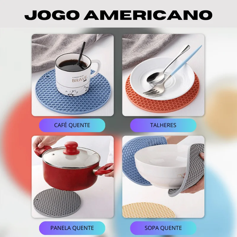 American Thermal Insulating Silicone Game Ideal For Kitchen Hot Meals-IMMEDIATE SHIP FOR ALL BRAZIL