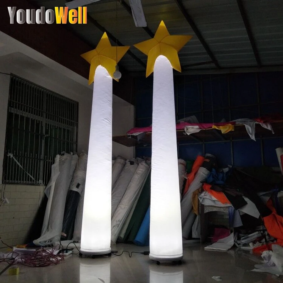 Colorful Inflatable Cone with Shinning Star and Led Lights for Party and Stage Decoration