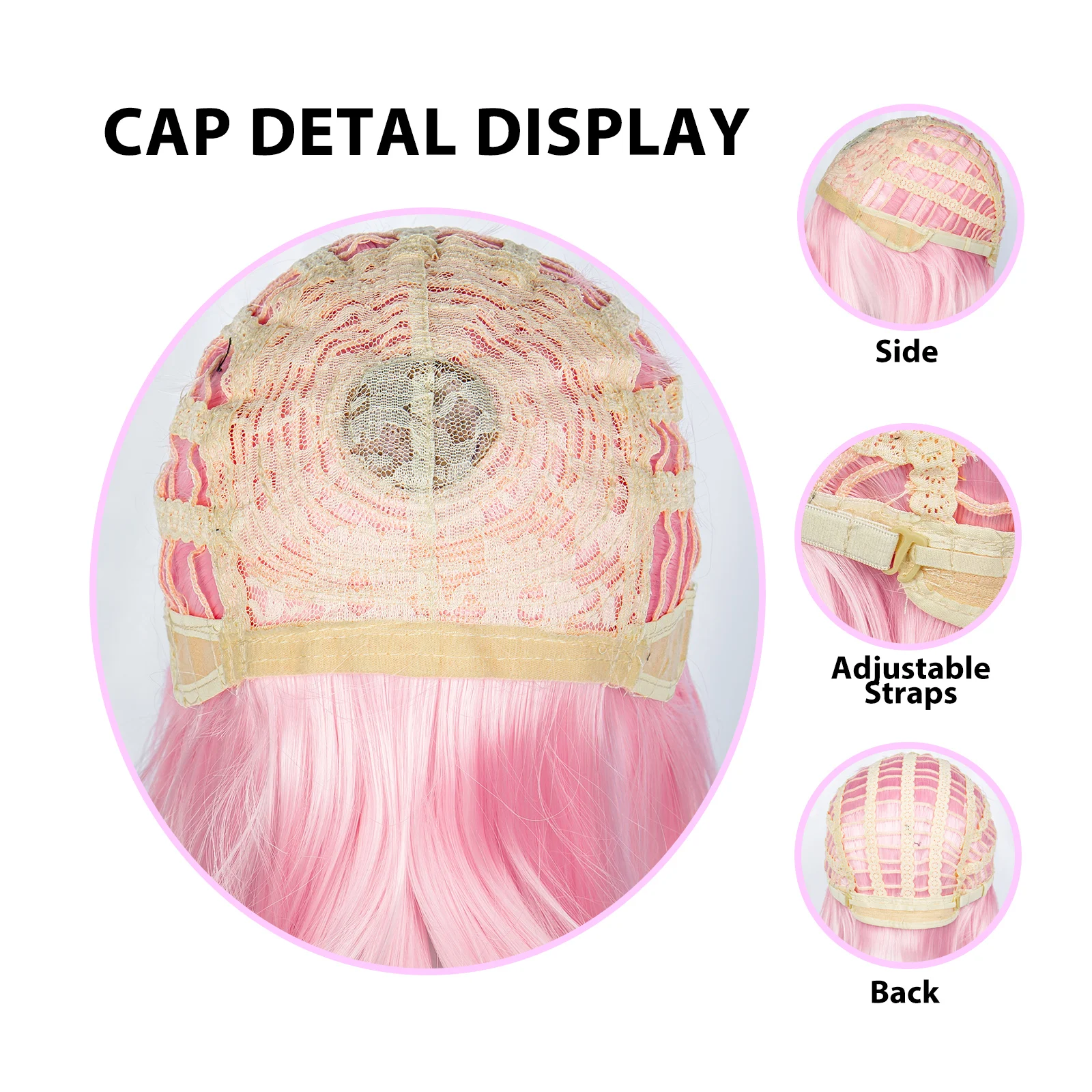 Utimate Sakura Hatsune Cosplay Wig Pink Synthetic Hair Long Ponytails