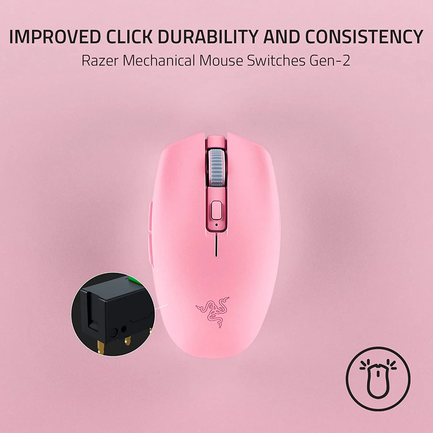 Razer Orochi V2 Quartz Mobile Wireless Gaming Mouse Ultra Lightweight Up to 950 Hr Battery Life 18K DPI Optical Sensor