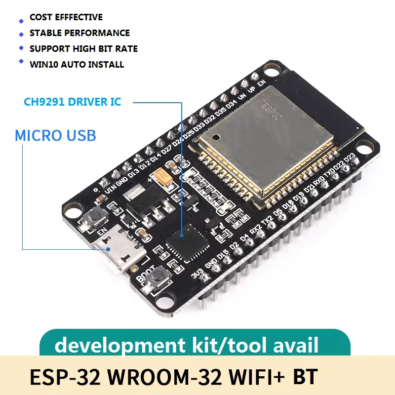 DRSAT ESP-WROOM-32 ESSP132 ESSP1D Development Board 2.4GHz Dual-Mode WiFi + Bluetooth Dual Cores Microcontroller Processor Integ