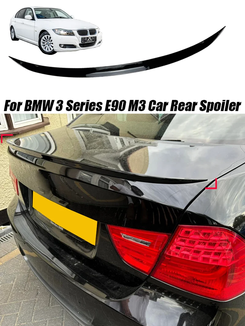 Für BMW Zubehör 3er Serie E90 E91 E30 E36 E46 F30 F31 G20 M3 Auto Heckklappenspoiler Flügel Lippe Hochglanz Schwarz – Detail 1