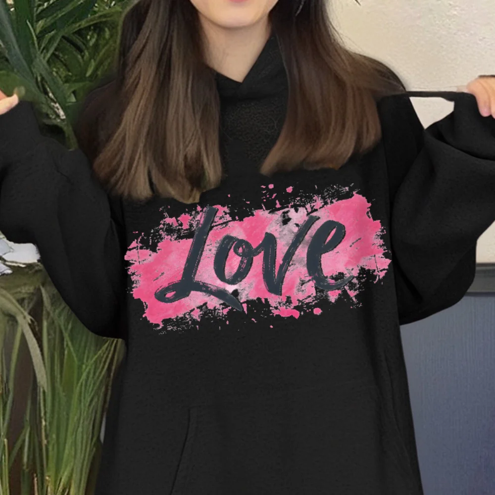 

Hoddie с рисунком любви для женщин, мужская одежда, толстовки с капюшоном, ретро, винтажная классическая осенне-зимняя толстовка с длинными рукавами на каждый день
