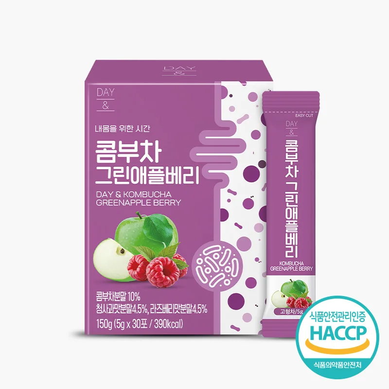 [Day] Kombuchar Green Apple Powder Stick 30 Po × 1 Box/Fermented Tea