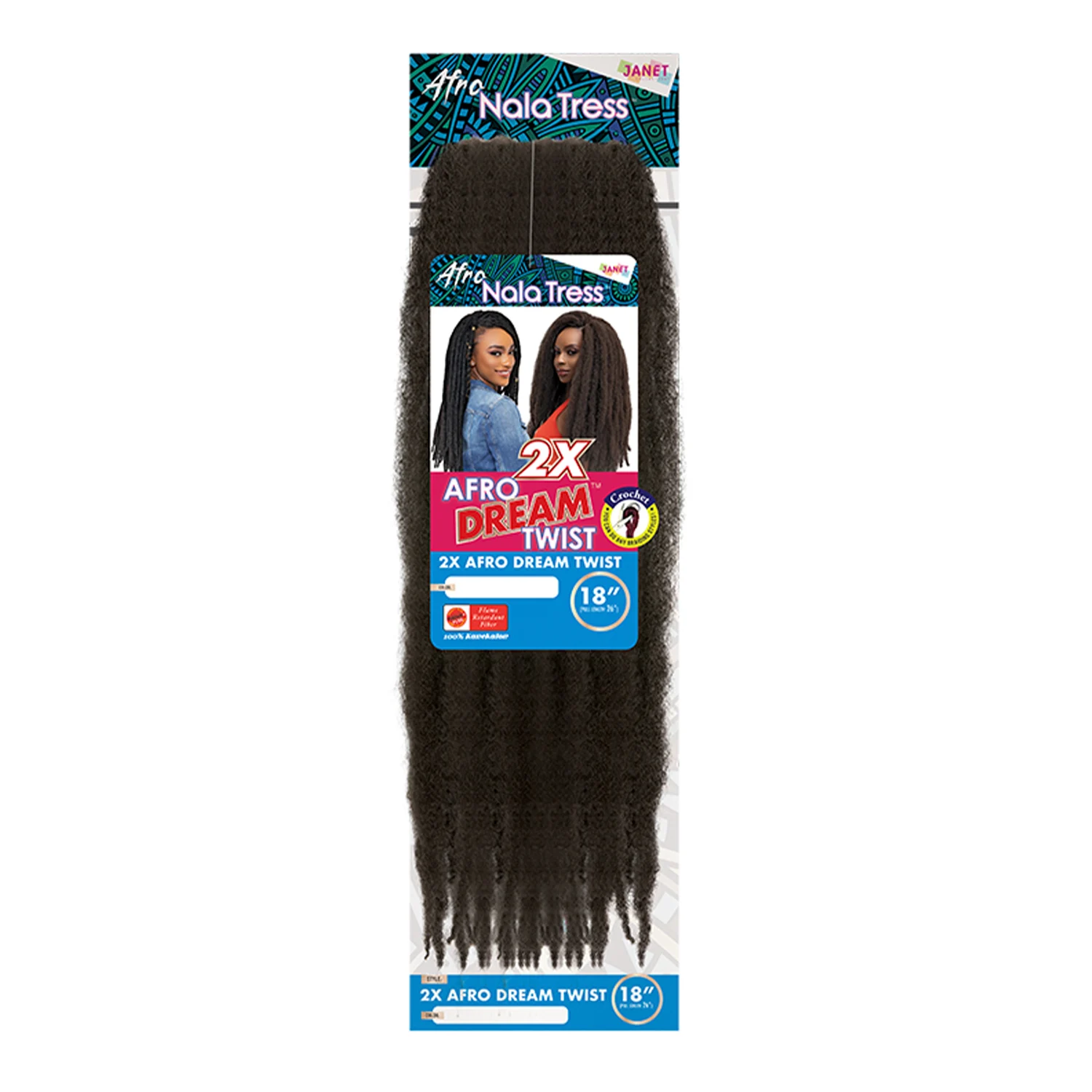 

Синтетические вязаные крючком косы Janet Collection Nala Tress 2x Afro Dream Twist 18 дюймов