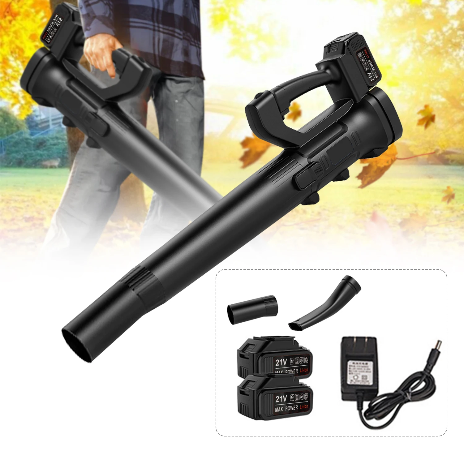 Leaf Blower 400W Powerful Rechargeable Cordless Leaf Blower Handheld Electric Air Blower Snow Blower For Makita 18V Battery