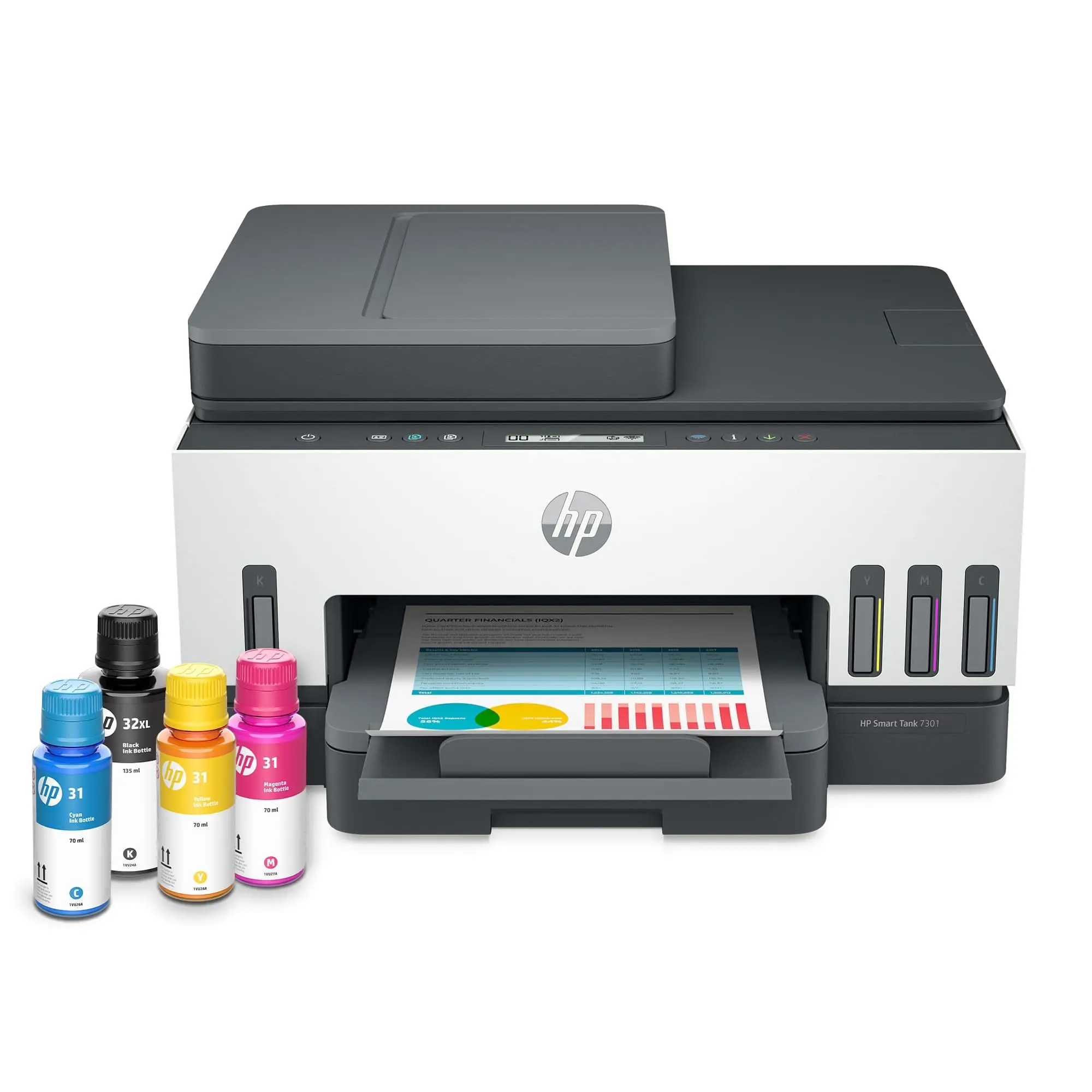 

HP-Smart Tank 7301 Wireless All-in-One Ink Printer, Cartridge-Free, up to 2 Years of Included, Mobile Print, Scan