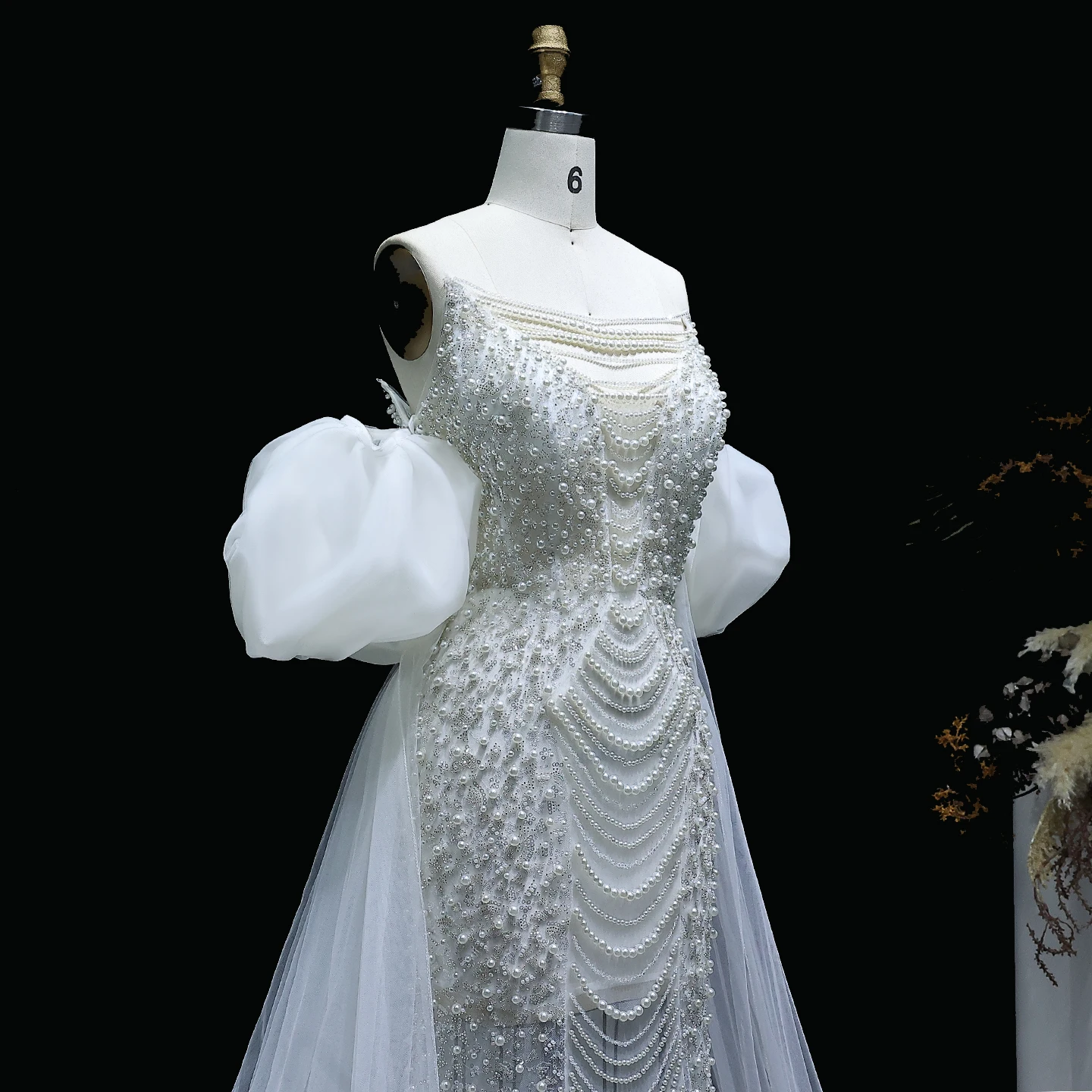 Sharon Said Luxe Parels Zeemeermin Avondjurk met Cape Mouwen Kwastje voor Dubai Turkse Bruiloft Jurken SS289 Aangepaste