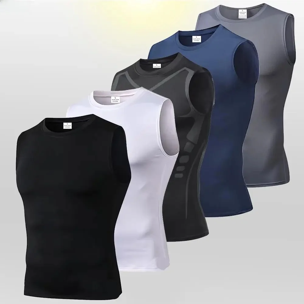 Hommes séchage rapide course T-Shirts Compression gilet sans manches séchage rapide Jersey chemise d'entraînement gymnase hommes débardeur