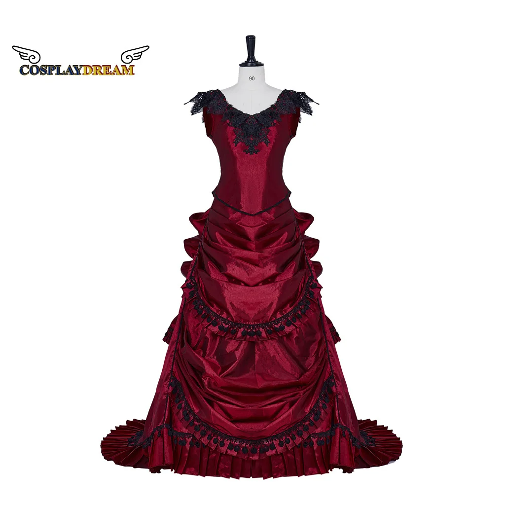 

Medieval Revolution Georgian Era Victorian Ball Gown Costume 18th Victorian Bustle Dress Red Ball Gown Vampire Gothic Ball Gown