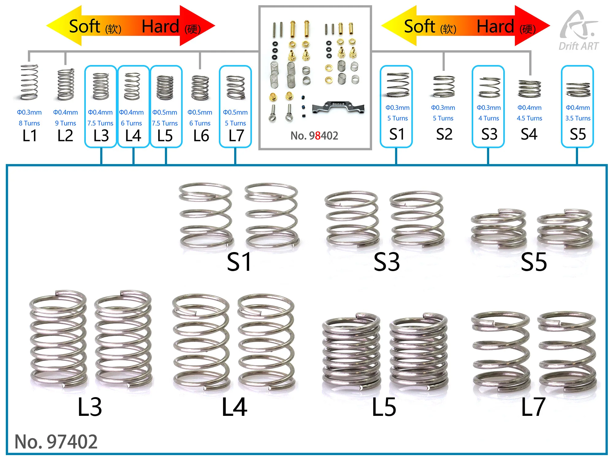 97402 DriftART4 Expansion Springs Pack For DA4