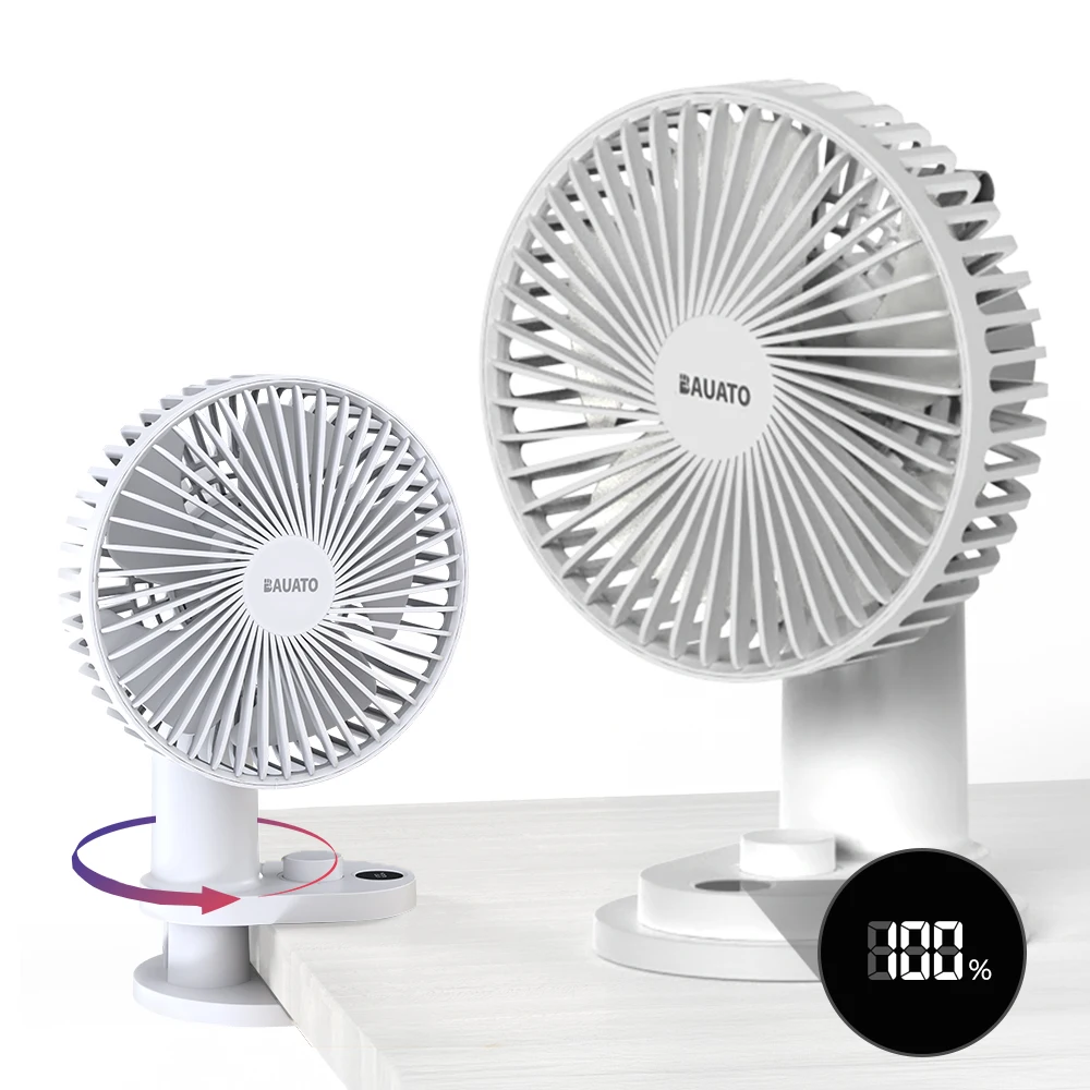 [المروحة المتخصصة] مروحة مكتب بمشبك هوائي من نوع Bauato صغيرة لاسلكية منخفضة الضوضاء