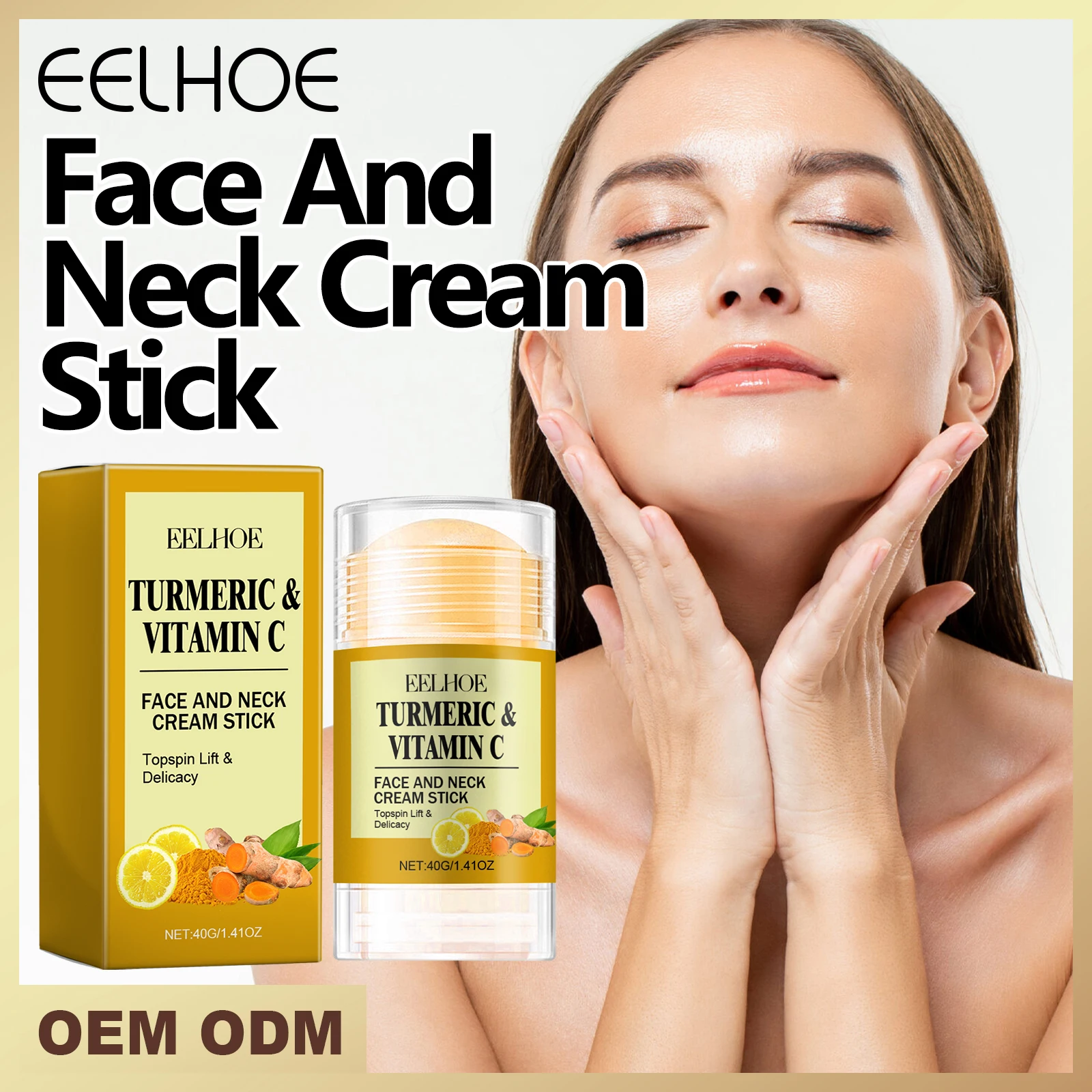 

EELHOE Turmeric Facial Neck Cream Stick Lift Tighten Fade Neck Lines Facial and Neck Care Moisturizing Beauty Neck Cream