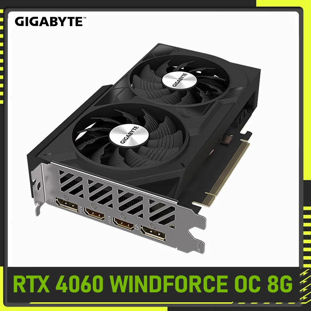 Imagem -04 - Gigabyte-geforce Rtx 4060 Windforce oc Placa Gráfica 8g 8gb 128 Bits Pci-e 4.0 Placa de Vídeo Gddr6 Overlocking de Ventiladores Duplos