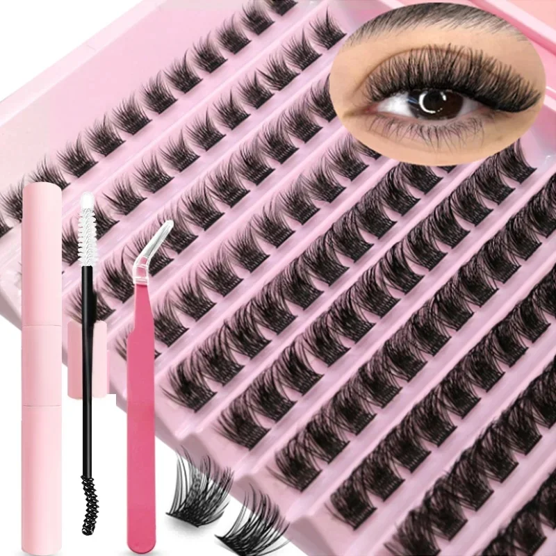 DIY wimperverlengingsset Individuele wimpercluster Mix wimperclusters met wimperbinding en afdichting en wimperaccessoires - afbeelding 2
