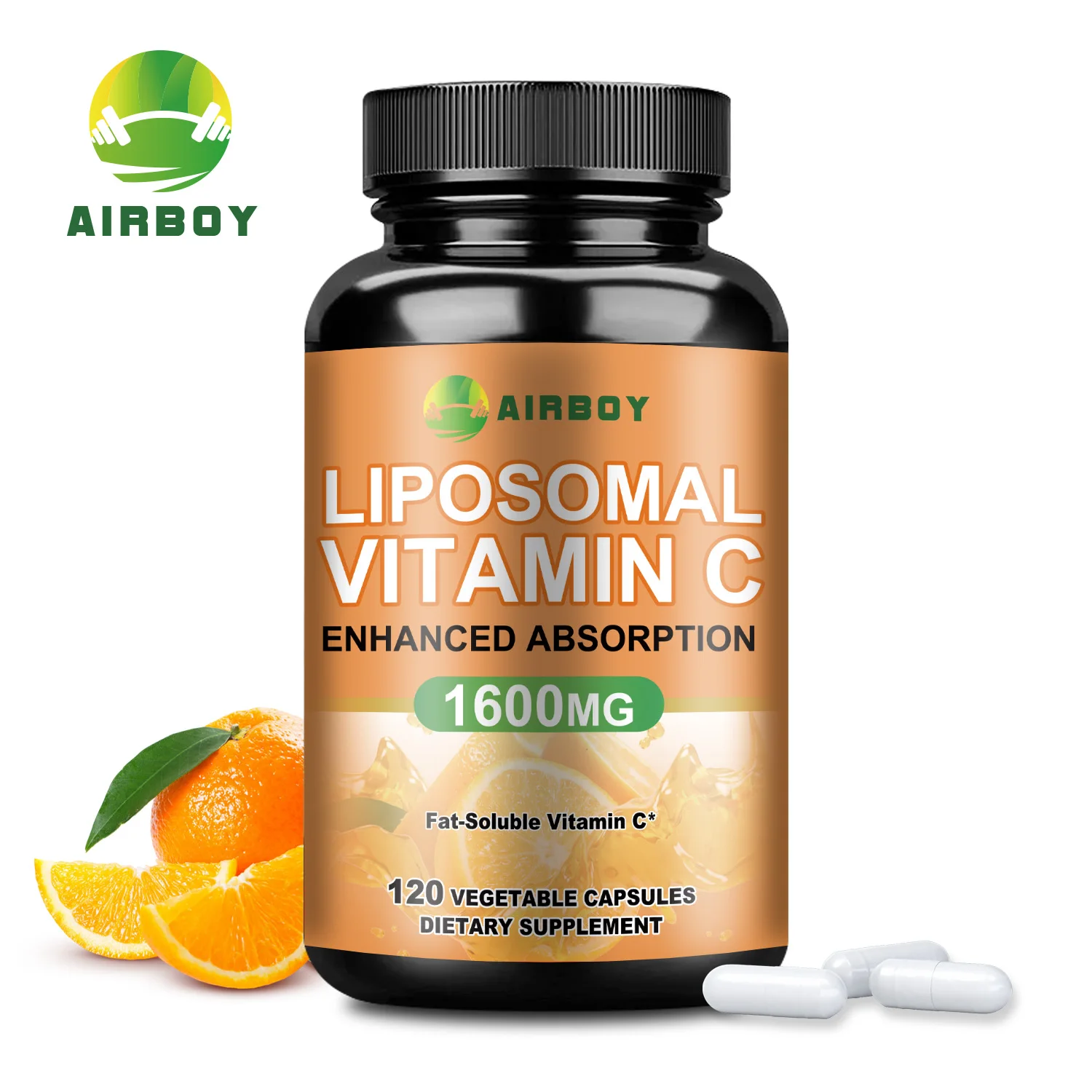 Liposomal Vitamin C 1600mg - Promotes Collagen Production, Immune Support, Powerful Antioxidant - 120 Capsules