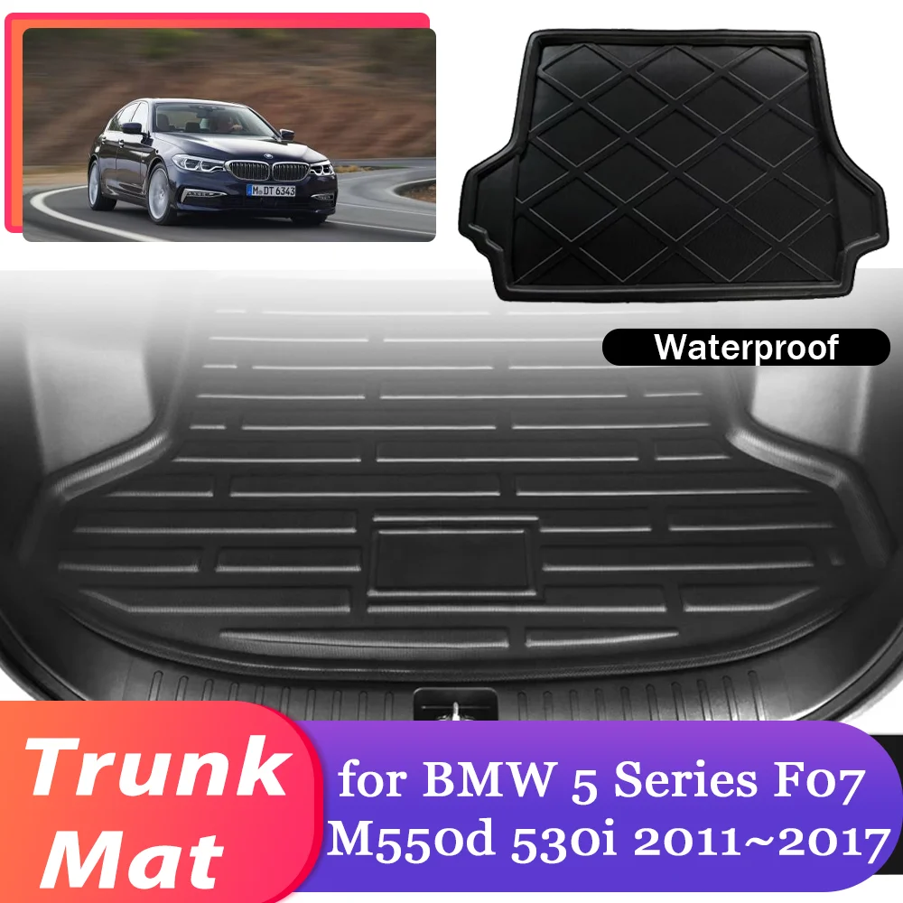 

Коврик в багажник автомобиля для BMW 5 серии GT F07 M550d 530i 2011 ~ 2017, водонепроницаемый коврик для багажника, коврик для багажника, аксессуары для ковров