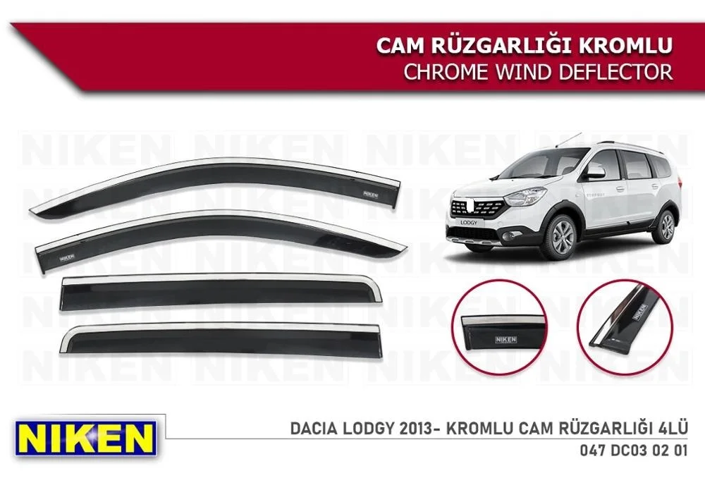 

For Dacia Lodgy Wind Deflector Chrome Rain Window Visors 2013 2014 2015 2016 2017 2018 2019 2020 2 pcs 4 pcs Car Auto Accessory