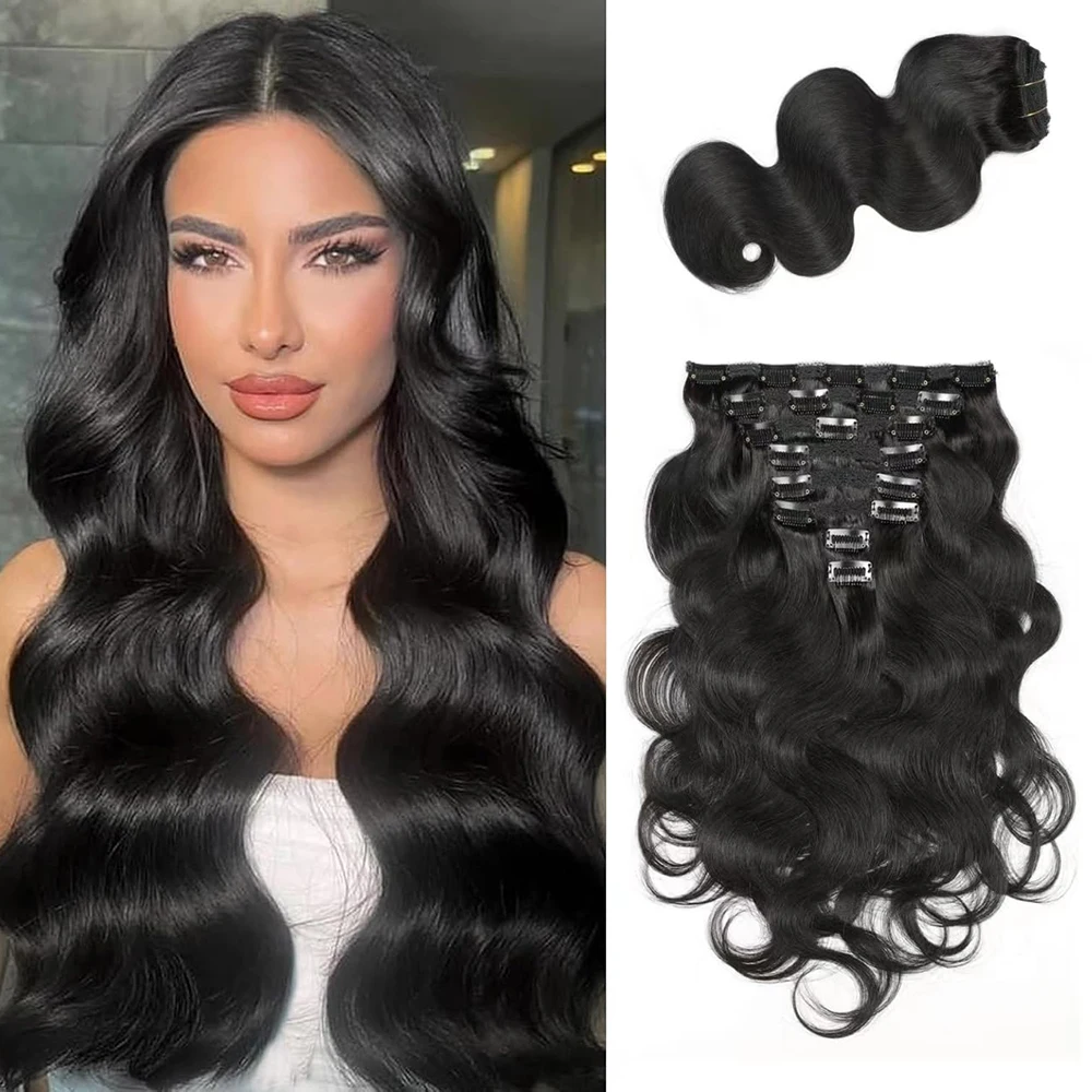 

Заколка для наращивания волос Натуральные человеческие волосы Объемная волна Заколка для наращивания человеческих волос Бесшовные заколки 100% человеческие волосы для женщин