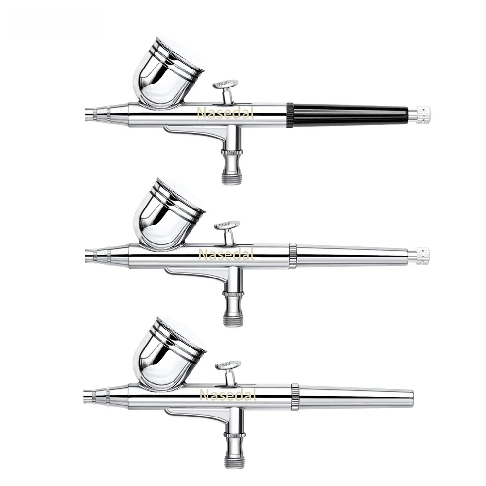 Gravity Feed Dual-Action Airbrush Spray zestaw z pistoletem pistolet rozpylający pistolet na rzemiosło artystyczne Model farby natryskowe Hobby 0.3MM 7CC rozpylacz — zdjęcie 2