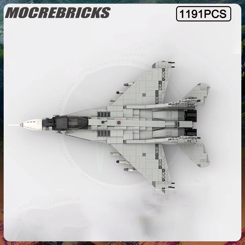 MOC Serie Militare US Mikoyan MiG-29 Bomber Building Block Modello Kit Parti FAI DA TE Assemblaggio Mattoni Giocattoli Per Bambini Puzzle Regali