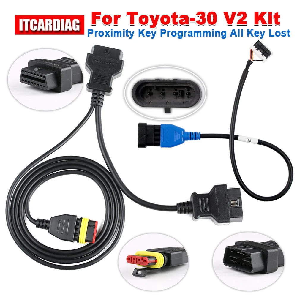 OBDStar Toyota-30 V2 Kit CAN Direct Cable и кабель Toyota-30 Pin V2 для Toyota 4A и 8A-BA All Key Lost