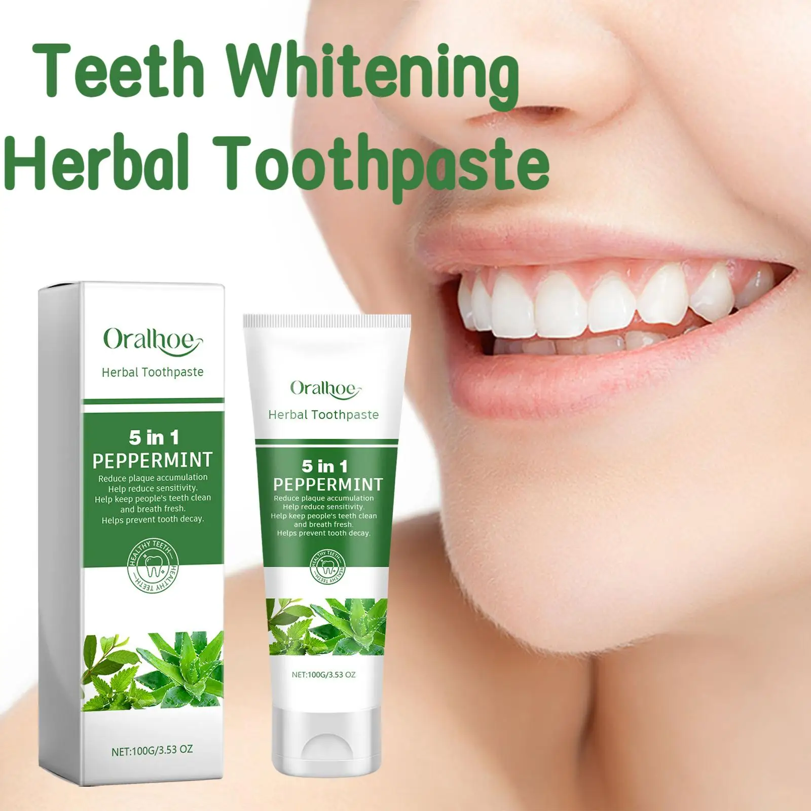 Oralhoe 100g Remove Yellow Teeth Toothpaste Brightening Dental Whitening Teeth Oral Fresh Remove Tartar Stain Herbal Toothpaste
