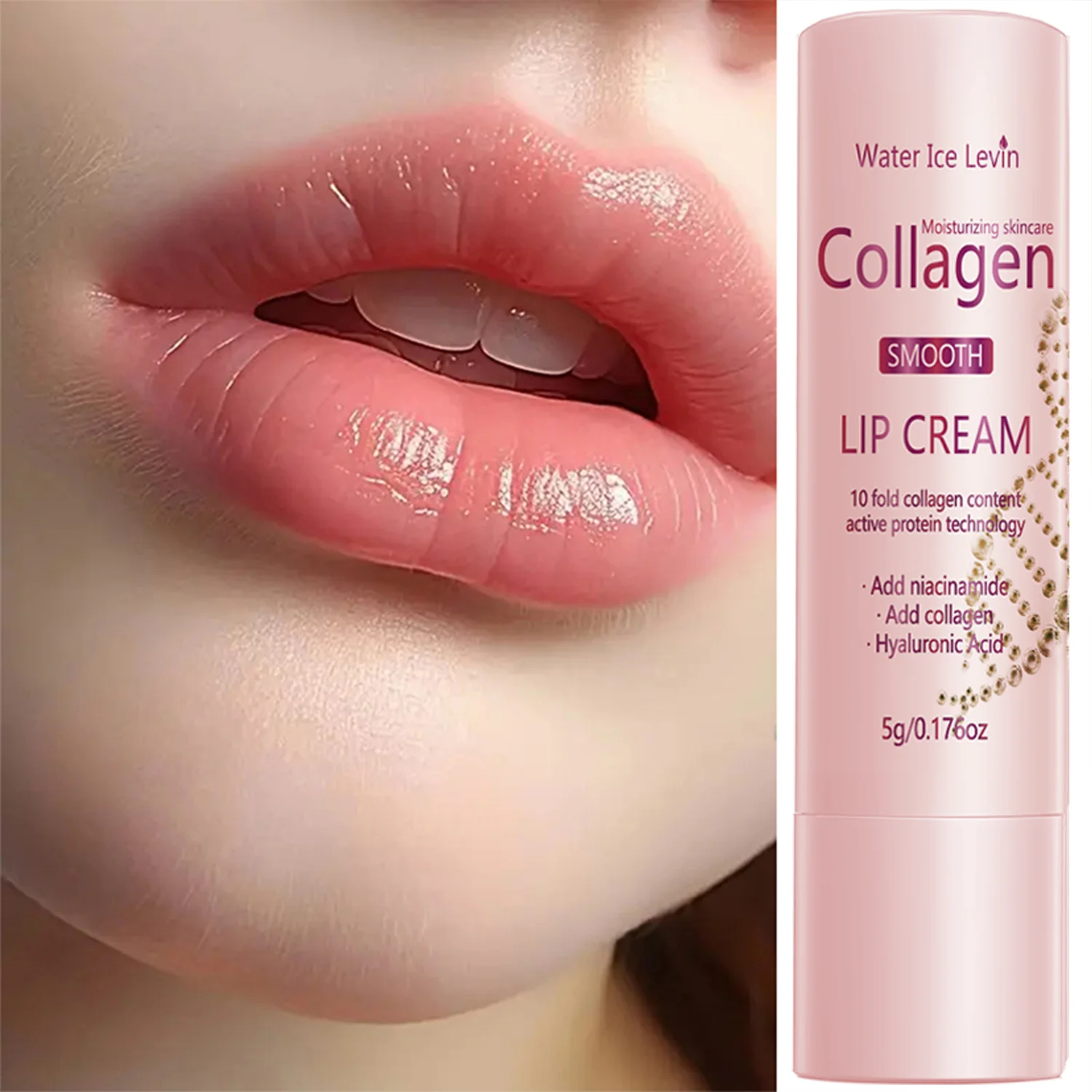 Water Ice Levin Collagen Lip Cream 5g Niacinamide Hyaluronic Acid Moisturizing Nourishing Smoothing Daily Lip Care