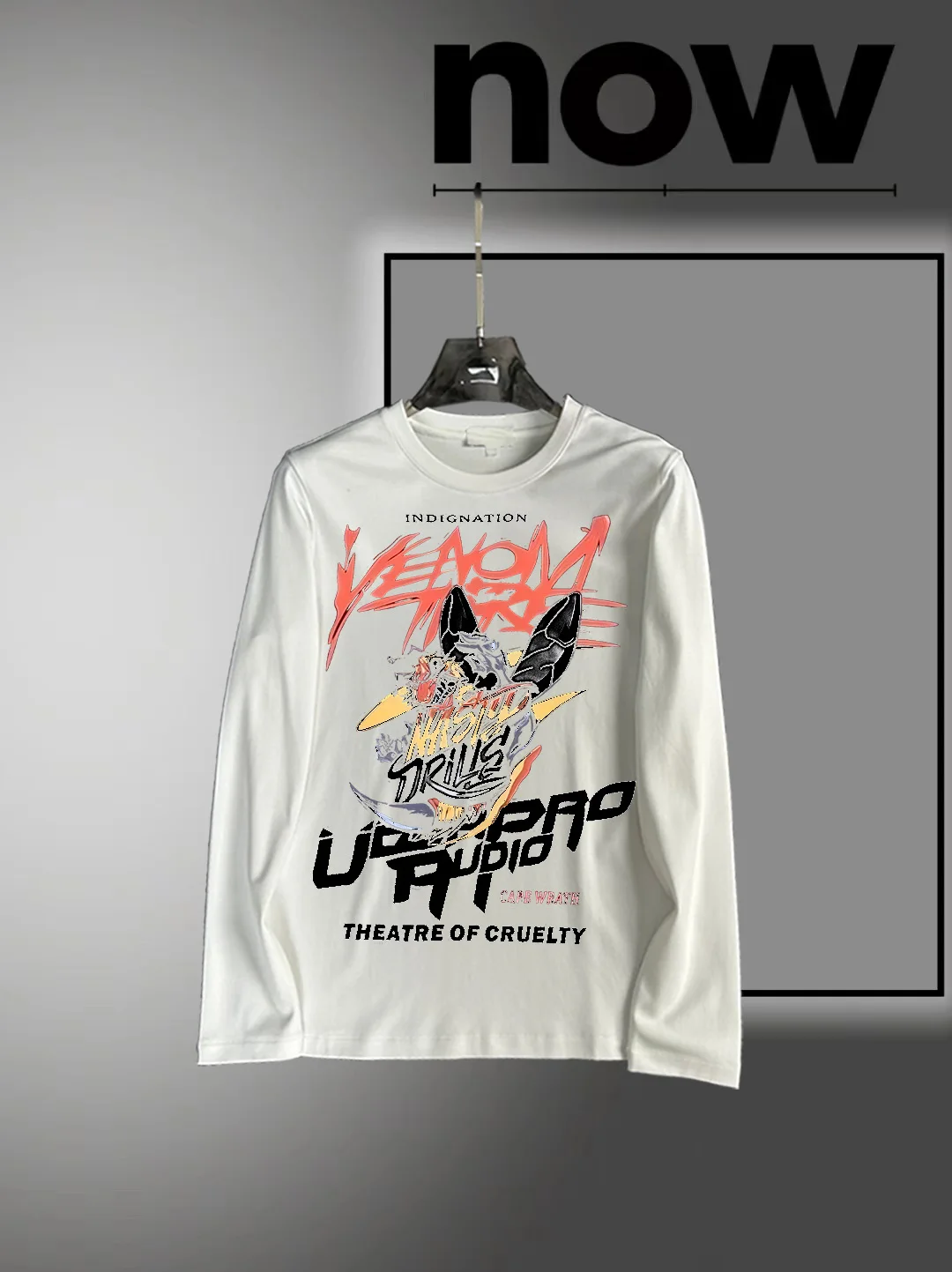 

Streetwear Men's High Quality Full Sleeve T-Shirt Street Graffiti Culture Print Autumn Cotton Breathable Long Sleeve Shirt