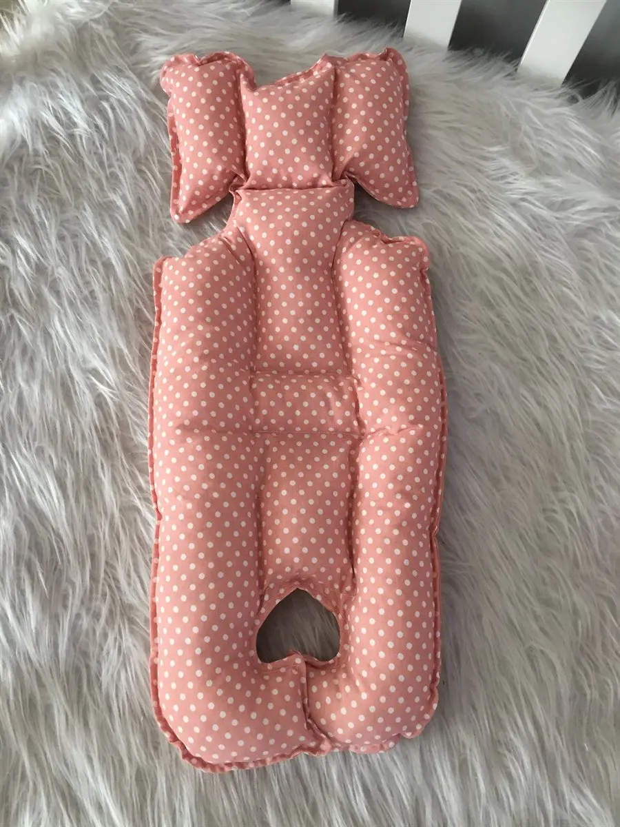 Handmade Powder Polka Dot Car Seat Cushion - Stroller Cushion