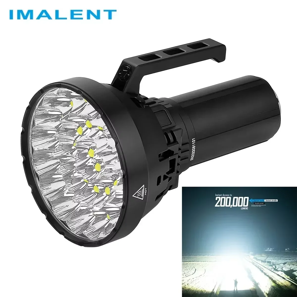 IMALENT MS32 200000 Lumens Flashlight High Power Rechargeable Flashlights Tactical Flash Light Cooling Fans for Outdoor Camping