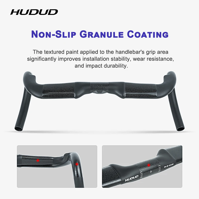 

Hudud HB-15 Carbon Aero One-Piece Drop Bar | T800 255G | 30mm Drop Flare | Top 340 to 400 | Reach 79 Drop 125mm | 5N.m Torque