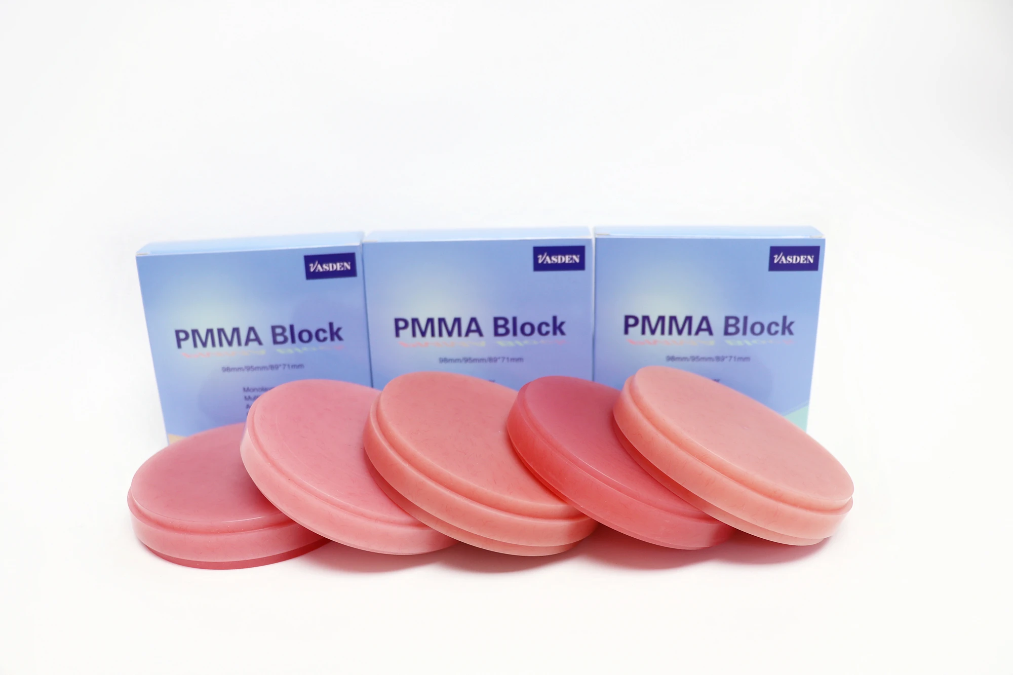 PMMA 블랭크 캐드캠 블록, 치과 밀링 디스크 공급 업체, B1 B2 B3 단층, 98mm