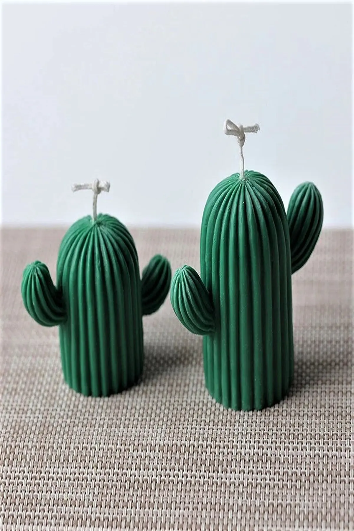 2 Pieces Cactus Candle Double Set Powder Scented Green Home Decorations, Room Decor, Aromatic,Odoriferous, Ornamental Lux