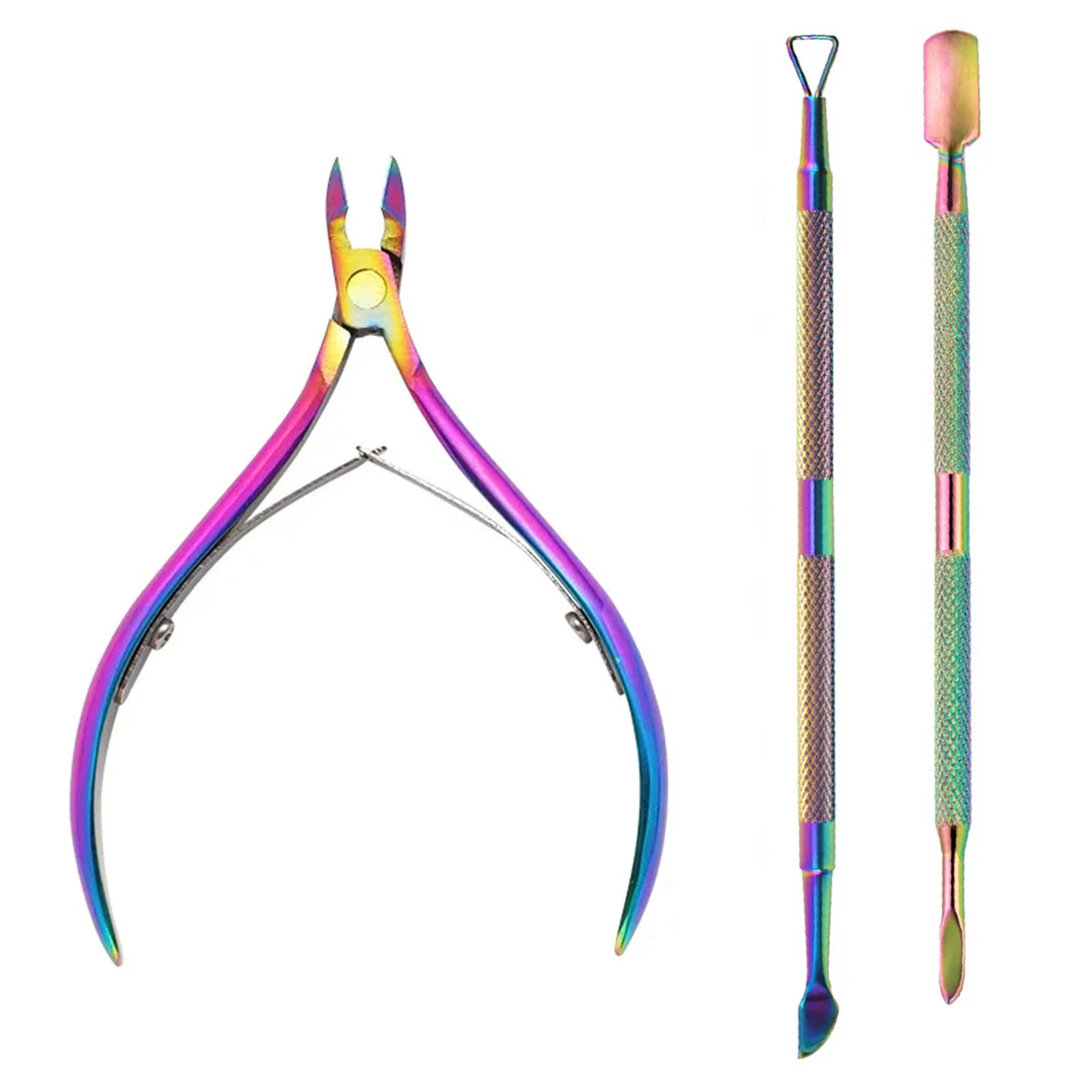 4 stks/set Professionele Rvs Nail Cutter Schaar Tangen Muti Functie Cuticle Pusher Remover Nail Care Manicure Kits
